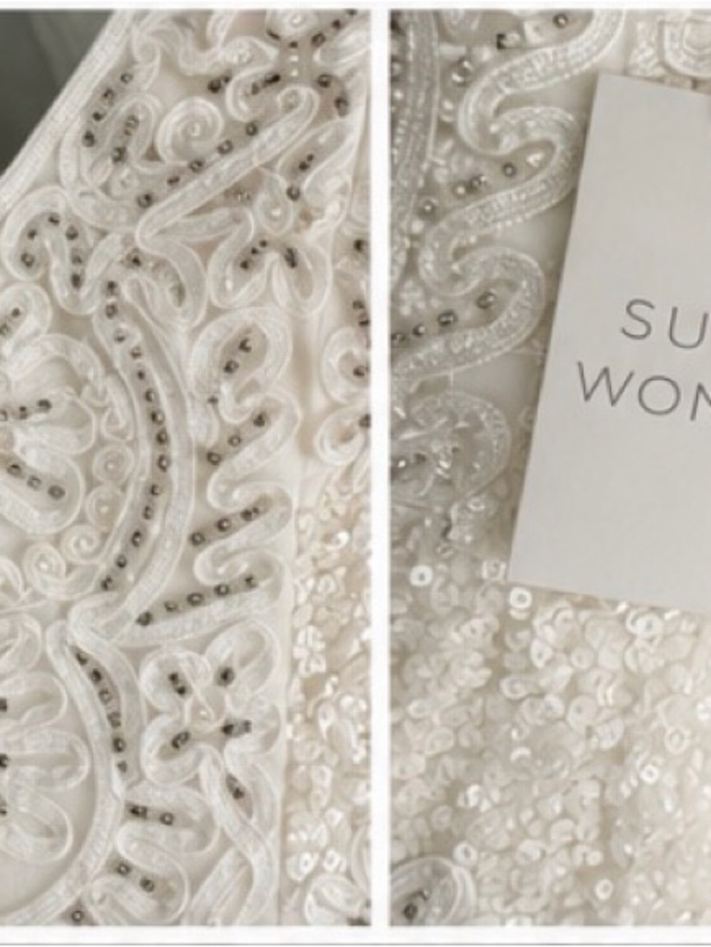 Sue Wong Ivory Beaded Wedding Gown, New With Tags and Extra Beads, Size 8 - Picture 2 of 4